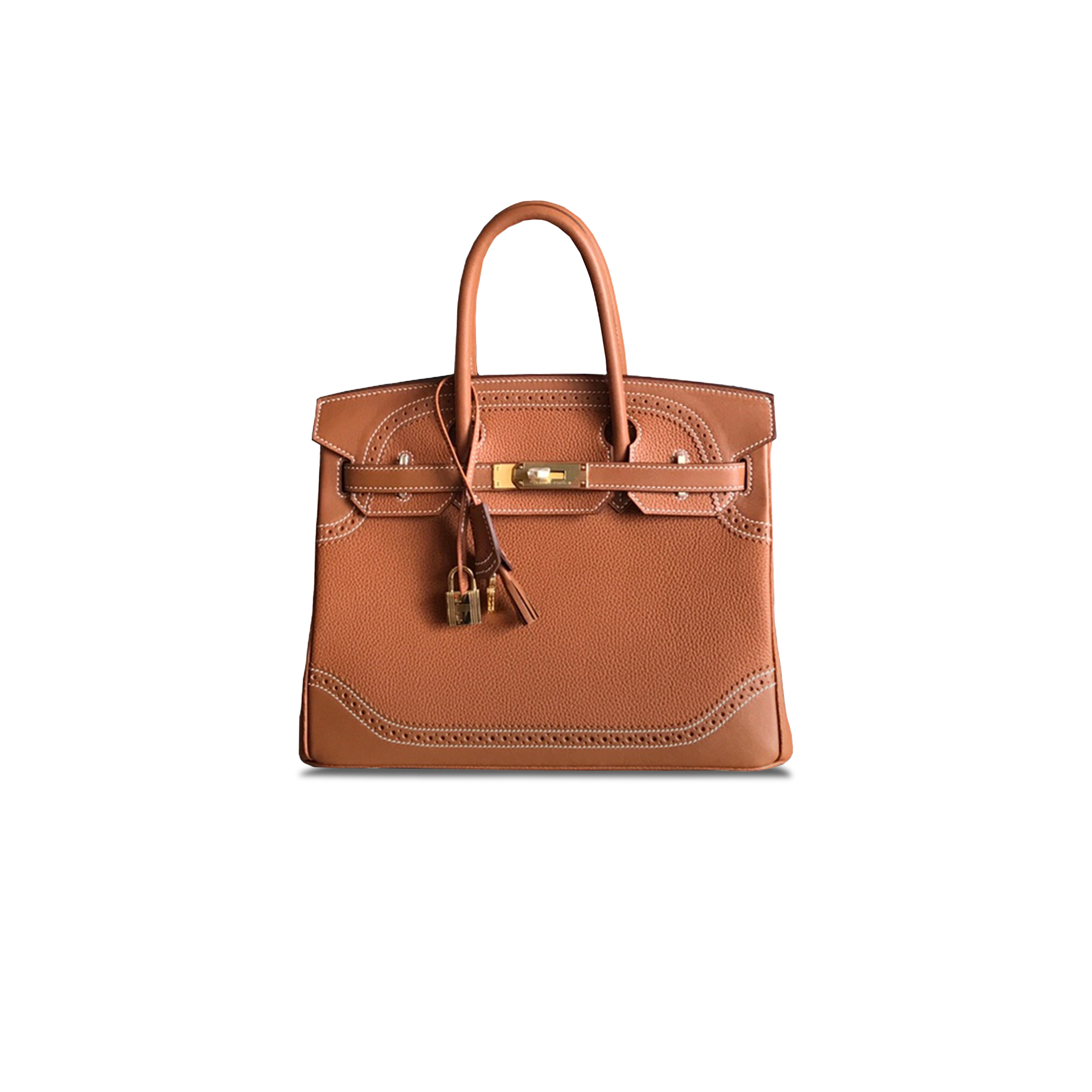 HERMÈS MASTER BIRKIN 30 SWIFT AND TOGO LACE SERIES GOLD BUCKLE H082653CK68 (30*22*15cm)